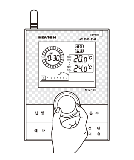 다이얼을 돌려 난방온도를 맞추세요